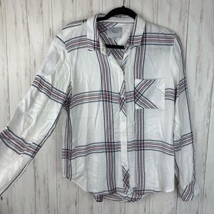 Rails White Plaid Button-Up Shirt